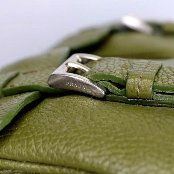 Prada Vitello Daino Leather Hobo Bag Army Green (Perfect Condition) - Picture 4 of 6